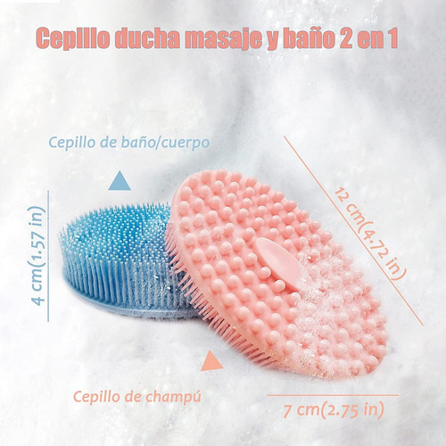 Z 2 Pcs Cepillo De Ducha,cepillo De Masaje Silicona