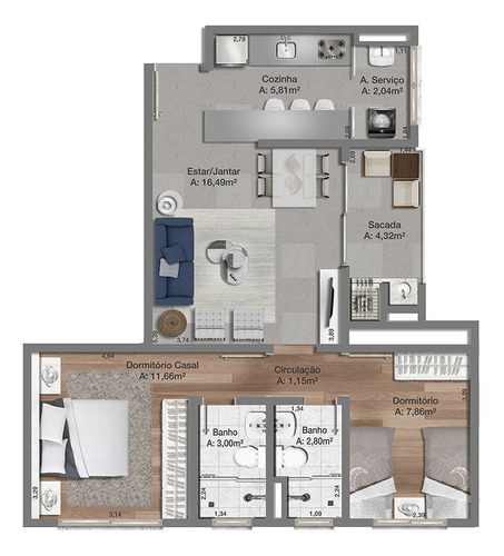 Apartamento À Venda No Bairro Parque Amador - Esteio/rs - O-18008-29952