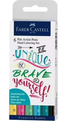 Faber Castell Pitt Artist Pens Hand Lettering Set X6