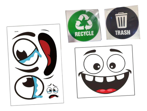 4 Piezas De Basura De Basura Calcomanías Basura Y Reciclaje
