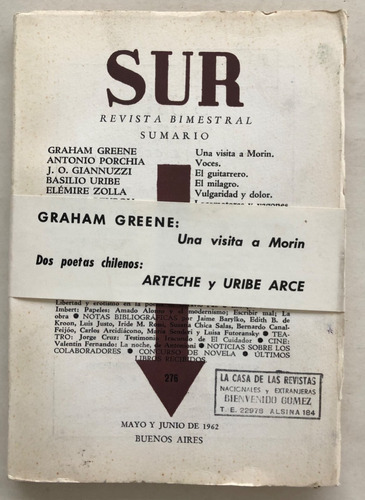 Revista Sur N° 276 Mayo Y Junio De 1962