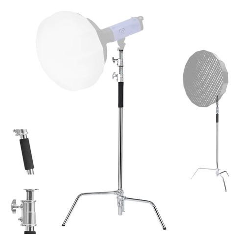 Tripé De Iluminação 100% Inox Reforçado Suporta At 20kg 3,3m Vibe Shoot