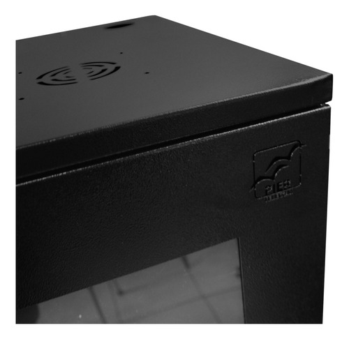 Mini Rack 8u X 470mm Com Visor Acrílico Dvr Cftv Ti 19 Preto
