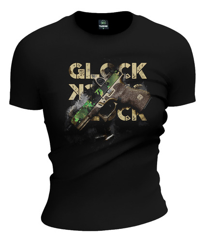Remera Camiseta Estampada Manga Corta Mujer Glock Pistola