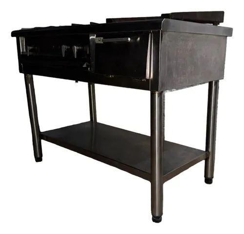 Estufa Industrial Cocina 2 Quemadores A Gas Con Plancha Rest (Usado)