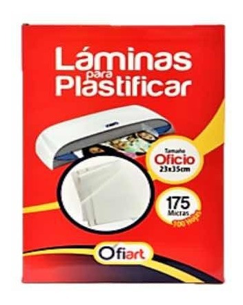 Laminas De Plastificar Oficio 175 Micras Printa 100 Unidades