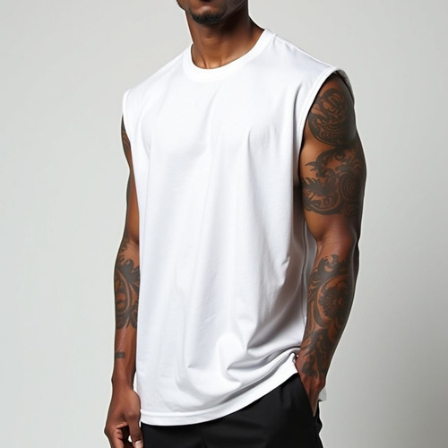 Regata Masculina Oversized Machão Muscle 100% Algodão