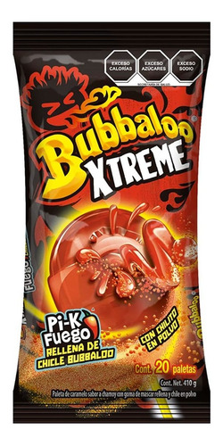 Paleta Bubbaloo Xtreme Pik-fuego 205g