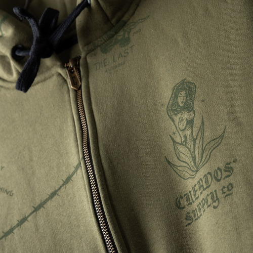 Imagen 6 de 6 de Buzo Zip Hoodie Cuerdos Hades Palmera -all Motors-