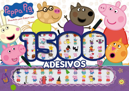 Peppa Pig - Prancheta Para Colorir Com 1500 Adesivos