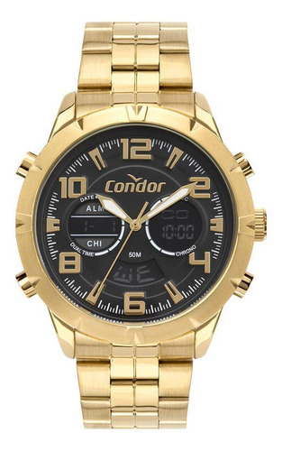 Relógio Condor Masculino Cobjk648aa/4p Anadigi Dourado