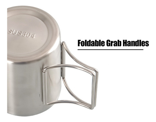 Taza Acero Inoxidable 200ml/300ml/400ml Plegable Camping Sen