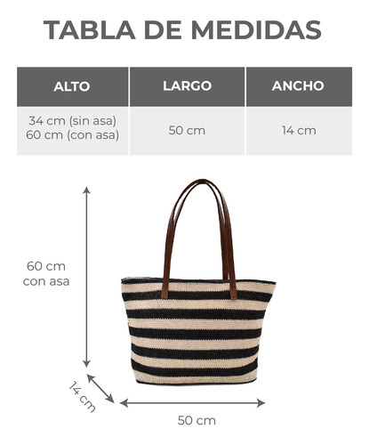 Bolsa De Playa Rayas Negras Y Beige Espaciosa