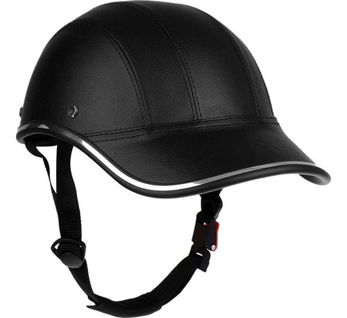 Casco De Bicicleta De Cuero Abs Ajustable Negro 55-62 Cm