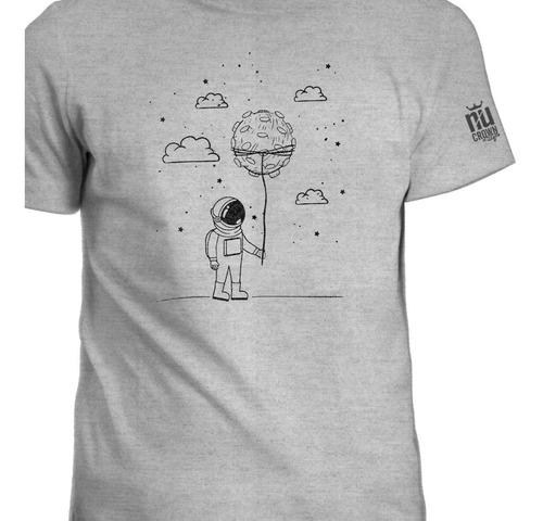 Camiseta Estampada Astronauta Dibujo Inp Hombre Igk