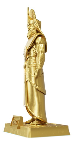 Estátua Enqui Deus Sumério Da Água - Enki - Easarru Cor Cor Ouro