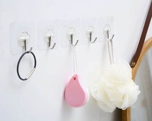 Pack 10 Unidades Gancho Para Pared / Metálico Con Adhesivo