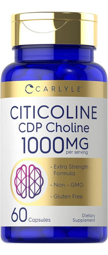 Citicolina Cdp Choline 1000 Mg 60 Cápsulas Sin Sabor