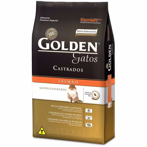 Ração Golden Gatos Adultos Castrados Salmão 3kg - Pet Hobby