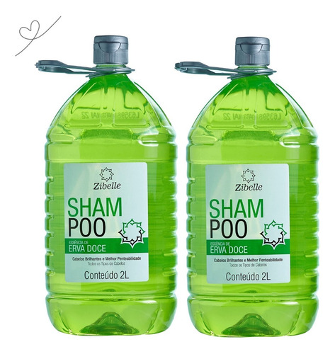 Kit Salão De Beleza 2 Shampoo Erva Doce 2l Zibelle