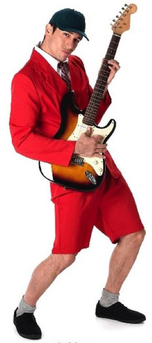 Disfraz Hombre Rockero Con Shorts Rojo