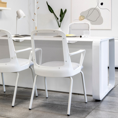 Imagen 2 de 3 de Silla De Oficina Fija Diseño Fresa White Rossi