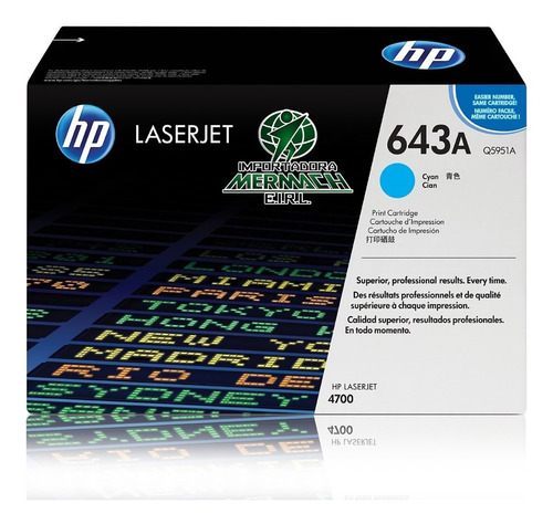 Toner Hp Cyan 643a Q5951a Color Laserjet 4700