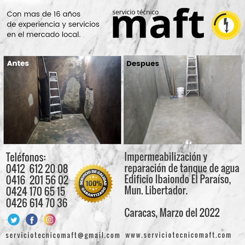 Imagen 10 de 12 de Impermeabilizacion Reparacion Mantenimiento Tanques De Agua