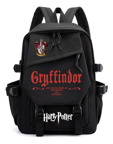 Mochila Estampada Con Cuatro Insignias De Harry Potter, Mate