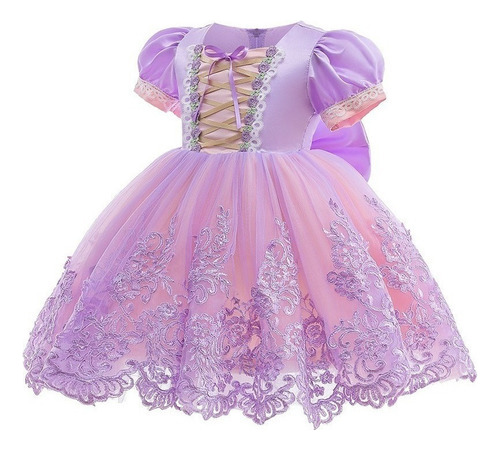 Vestido De Rapunzel Princesa Disfraz Niña Halloween .