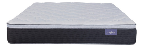Colchon Pocket Extra Comfort De Resortes Inducol 150x190 Color Negro Y Gris Claro