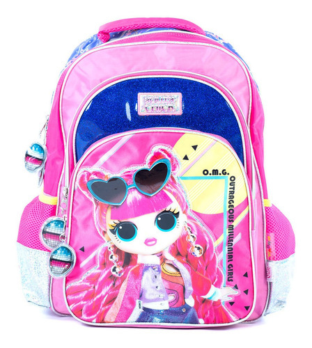 Mochila Lol Omg Metallic Espalda 17 Color Rosa