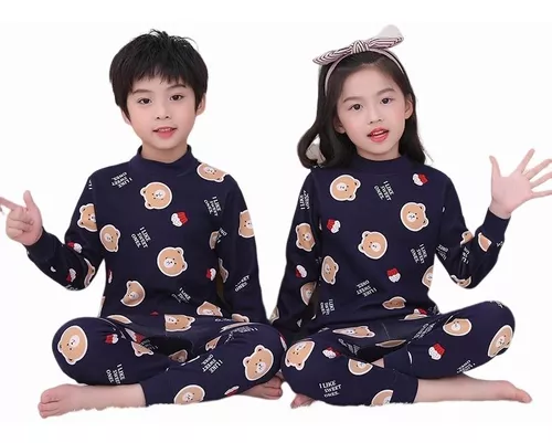 Pijama Térmico Manga Larga Infantil Pijamas Niños Invierno
