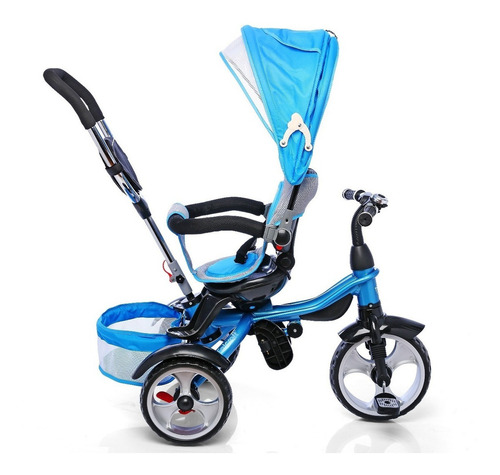Triciclo Felcraft Spin Asiento Gira 360 Manija Canasto Color Azul