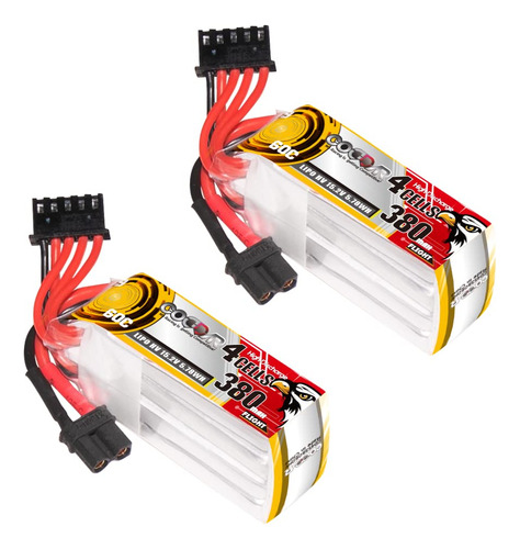 Coddar 2 Paquetes 380mah 4s 15.2v 60c Hv Lipo Bateria Con Co