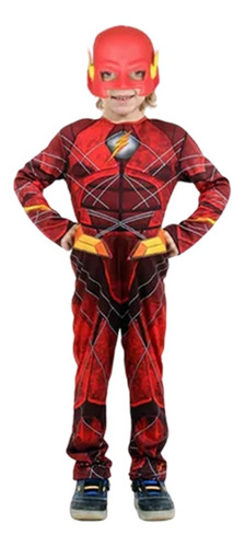 Imagen 2 de 5 de Disfraz Flash Musculo Liga Justicia Superheroe Niño Original