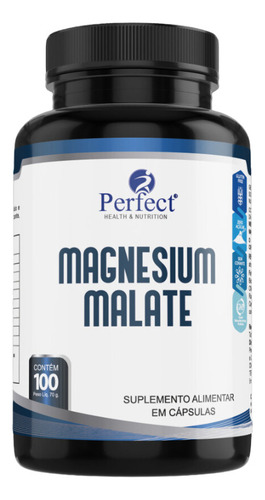 Magnesium Malate 100 Cápsulas Softgel Suplemento Alimentar Sabor Sem Sabor