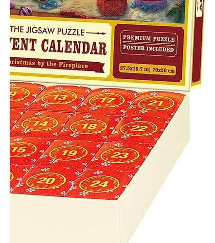 Rompecabezas Navideño Divertido En 24 Cajas Calendario De