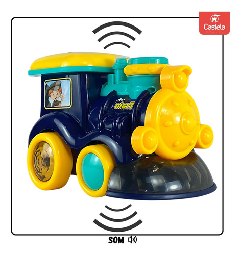 Trenzinho Azul Solta Bolhas Infantil Com Som E Luz - Castela