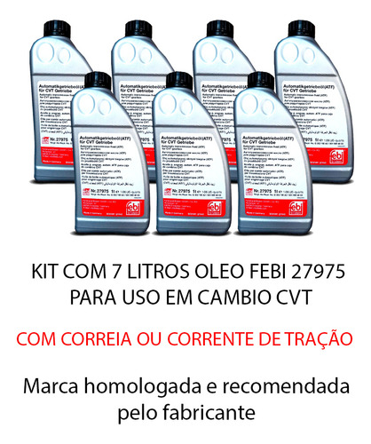 Kit Troca 7 Oleo Cambio Cvt Febi 27975 Oroch 1.3 2023 A 2025
