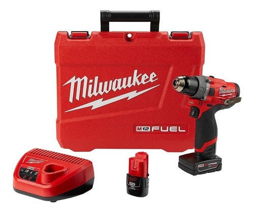 Imagen 3 de 8 de Taladro Atornillador Milwaukee 2504-259a Fuel Percutor 12v
