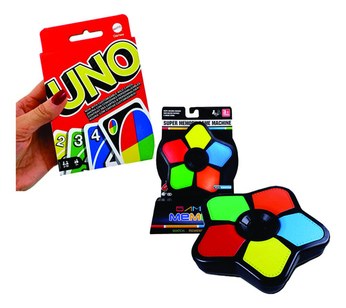 Pack Juego D Cartas* Uno Y Juego Memoria De Luces Neocenter