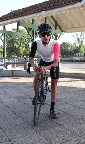 Jersey Ciclismo Classique Blanco Rosa/negro
