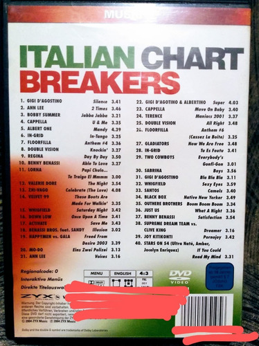 Italian Chart Breakers Dvd Compilado Música Electrónica (Usado)