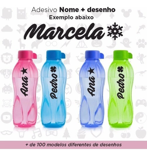 20 Adesivos Para Garrafinhas Tupperware Personalizado Nome