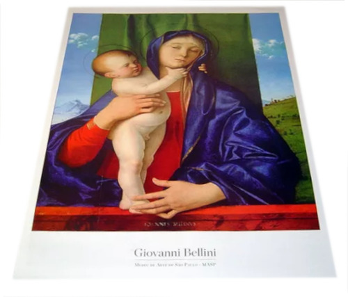 Gravura Virgem Com Menino Giovanni Bellini 64x44 P/quadro *