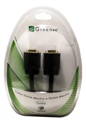 Cable Vga Largo 2 Metros Macho A Macho Monitor Pc Green-e