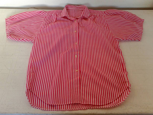 Blusa Manga Corta Rallada Rojo Y Blanco Una Postura!