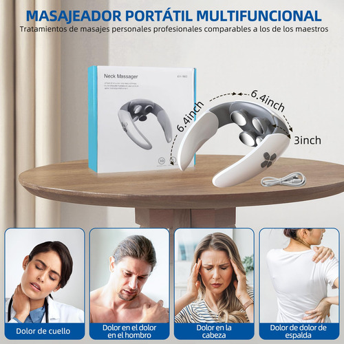 Masajeador De Cuello, 6 Modos De Masaje Y 7 Niveles De
