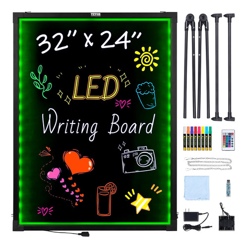 Tablero De Escritura Led, 32 X24  Pizarra Iluminada Efe...